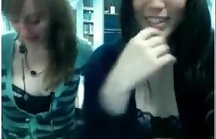 2 Hotties rub it out in library