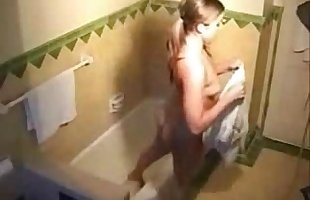 My cute sister masturbates in bath tube. Hidden cam